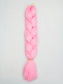 1 Large Pack 24 Inch Women's Cosplay Braided Hair Extensions, Deep Pink Fashion Synthetic Hair, Crochet Hair Extensions, Heat Resistant Braided Hair Extensions, Suitable For Halloween, Carnival And Music Festivals - Pink - View 6