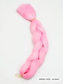1 Large Pack 24 Inch Women's Cosplay Braided Hair Extensions, Deep Pink Fashion Synthetic Hair, Crochet Hair Extensions, Heat Resistant Braided Hair Extensions, Suitable For Halloween, Carnival And Music Festivals - Pink - View 2