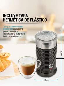 CASA LITUS Professional Stainless Steel Electric Milk Frother (190 Ml), Heats And Foams In Seconds, Blender For Cappuccino, Latte, Matcha And Chocolate, Hot And Cold Milk, Mod. Beirut - Black - View 6