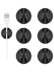 6入組usb電線管理夾子,適用於辦公桌面、床頭櫃、汽車充電器等場所 - 彩色 - 查看 1