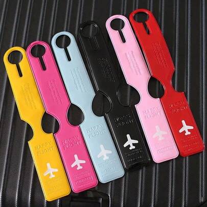 6pcs Creative Plane Pattern Baggage Tags, Travel Accessories, Luggage Tag Suitcase Tag, ID Address Label, Airplane Boarding Tag, Travel Carrying Identification Tag Summer Travel Essentials Workout School Supplies Camping Holiday Essentials Vacation Cruise Luggage Tags Bag For School School Accessories School Stuff