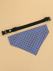 1套調節可變尺寸的尼龍寵物項圈,帶藍色三角巾圍巾,適用於貓狗,結合頭巾和口水巾的裝飾 - 彩色 - 查看 5