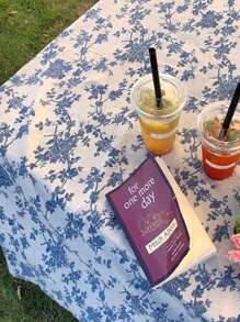 1 Miếng Tươi Xanh & Màu xanh lá Hoa hồng Bàn Vải , Thích hợp Đối với Bàn , , Dã ngoại , Sofa Đồ trang trí , Đồ trang trí treo Và Chăn bãi biển - Màu xanh lam - Xem 1