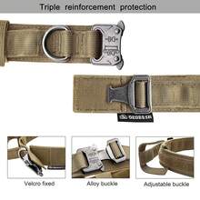 1件大型犬用頸圈及牽引繩,德國牧羊犬戶外訓練專用尼龍頸圈,附設厚拉力牽引,寵物頸環 - 棕色 - 查看 6