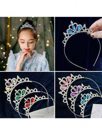1 st Bröllopskrona, Bröllopsklänning Headpiece, Birthday Girl Crown, Multi-Purpose Rhinestone Princess Hair Hoop Tiara, Partihandel