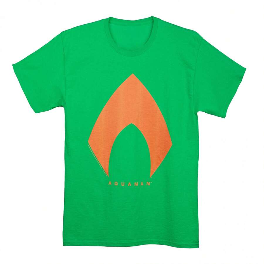 Aquaman Bold Logo T-Shirt - Green - View 1
