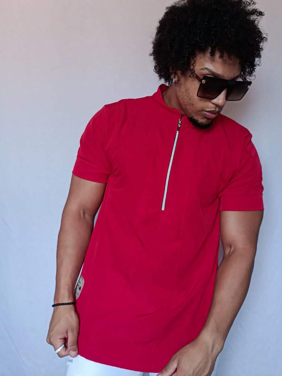 Men Shirts - 紅色 - 查看 1