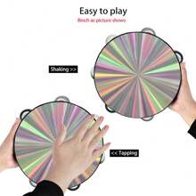 1pc 6/8/10inch Handheld Tambourine, Double Row Jingles Orff Percussion Instrument, For Ktv, Parties Atmosphere Holiday Gifts,Single Row Jingles Tambourine,Musical Instrument