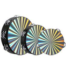 1pc 6/8/10inch Handheld Tambourine, Double Row Jingles Orff Percussion Instrument, For Ktv, Parties Atmosphere Holiday Gifts,Single Row Jingles Tambourine,Musical Instrument