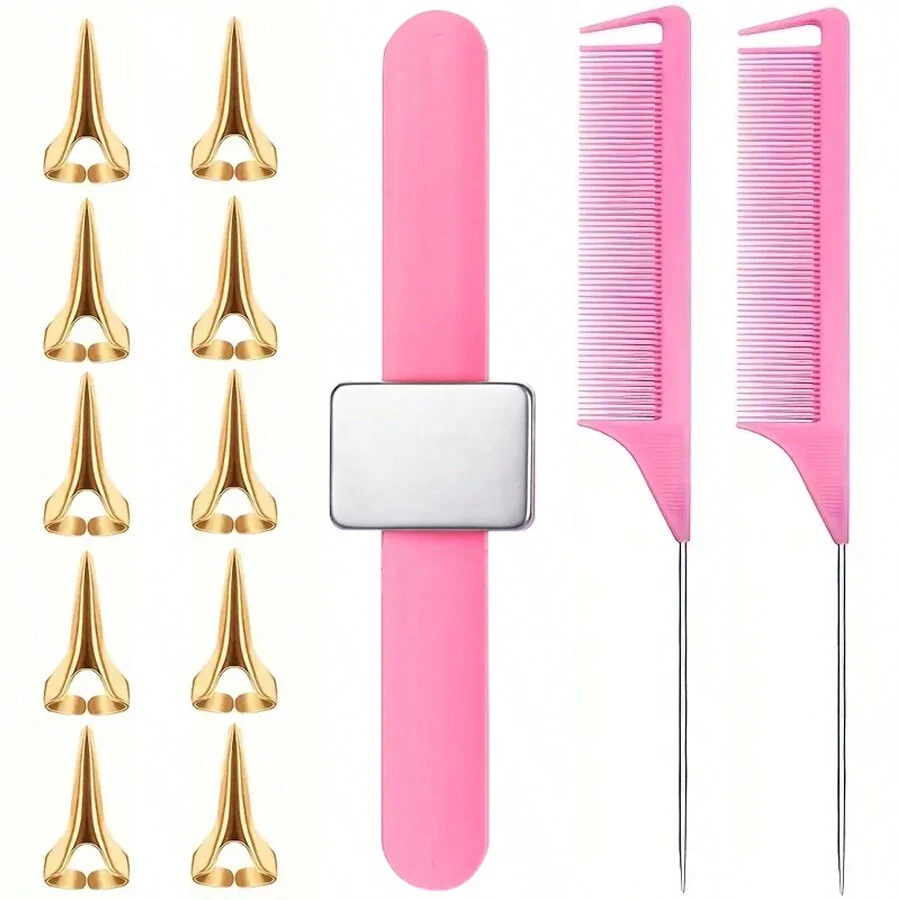 13pcs Hairdressing Kit Set, Includes Cutting Tools, Braiding Accessories, Vintage Punk Hair Styling Tools, Hair Rollers, Heatless Curls, Hair Curler, Hair Products And Accessories For Barber Salon Beauty Back To School, Travel Holiday Essentials, Hair Accessories For Women, Hair Curlers, Curly Hair Products, Curler, Rollers For Hairdressing Equipment, Accessories, Hair Curl, Curly Hair Tools, Hair Roller, Christmas,Curly Hair, Hair Curler, Hair Rollers, Heatless Curl, Heatless Curls, Rollers, Hair Curlers, Curly Hair Products, Hair Curl, Hair Roller, Rollers For Hair, Curly Hair Tools, Heatless Curlers,Hair, Accessories, Hair Products, Hair Tools, Hair Stuff, Hair Care, Curly Hair Brush, Barber, Barber Accessories, Hairdressing Equipment,Heatless Waves,Travel Essentials,Hairstyle,Hairdressing - Gold - View 1