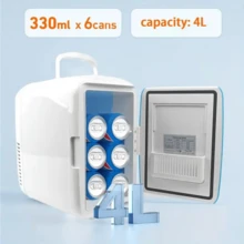 Mini nevera portátil para el coche, refrigerador para el dormitorio, oficina, se puede utilizar para almacenar frutas, bebidas, 1 unidad - Multicolor - Ver 3