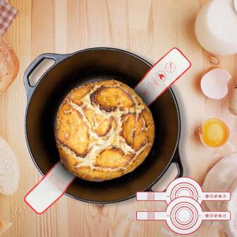 1/2件硅膠不粘烘焙墊,帶手柄（8.3英寸）,適用於麵包,荷蘭麵包,可重複使用的耐熱糕點墊,可用於烘焙麵團,蛋糕