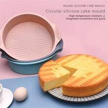 1pc Round Silicone Cake Mold, High-Temperature Resistant Non-Stick Baking Pan For Home Kitchen