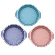 1pc Round Silicone Cake Mold, High-Temperature Resistant Non-Stick Baking Pan For Home Kitchen