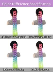 26" Ombre Festival Elastic Band Lantern Bubble Braid Synthetic Hair Ponytail Extension For Daily Christmas New Year Carnival Music Festival Use - Multicolor - View 10