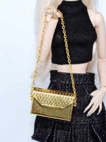 1pc Openable Dollhouse Miniature Metal Handbag : 1/6 1/12 Miniature Realistic Shoulder Bag Home Decoration Model Bjd Doll Dressing Accessory