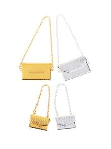 1pc Openable Dollhouse Miniature Metal Handbag : 1/6 1/12 Miniature Realistic Shoulder Bag Home Decoration Model Bjd Doll Dressing Accessory