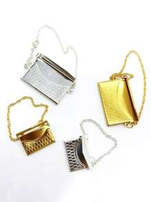 1pc Openable Dollhouse Miniature Metal Handbag : 1/6 1/12 Miniature Realistic Shoulder Bag Home Decoration Model Bjd Doll Dressing Accessory
