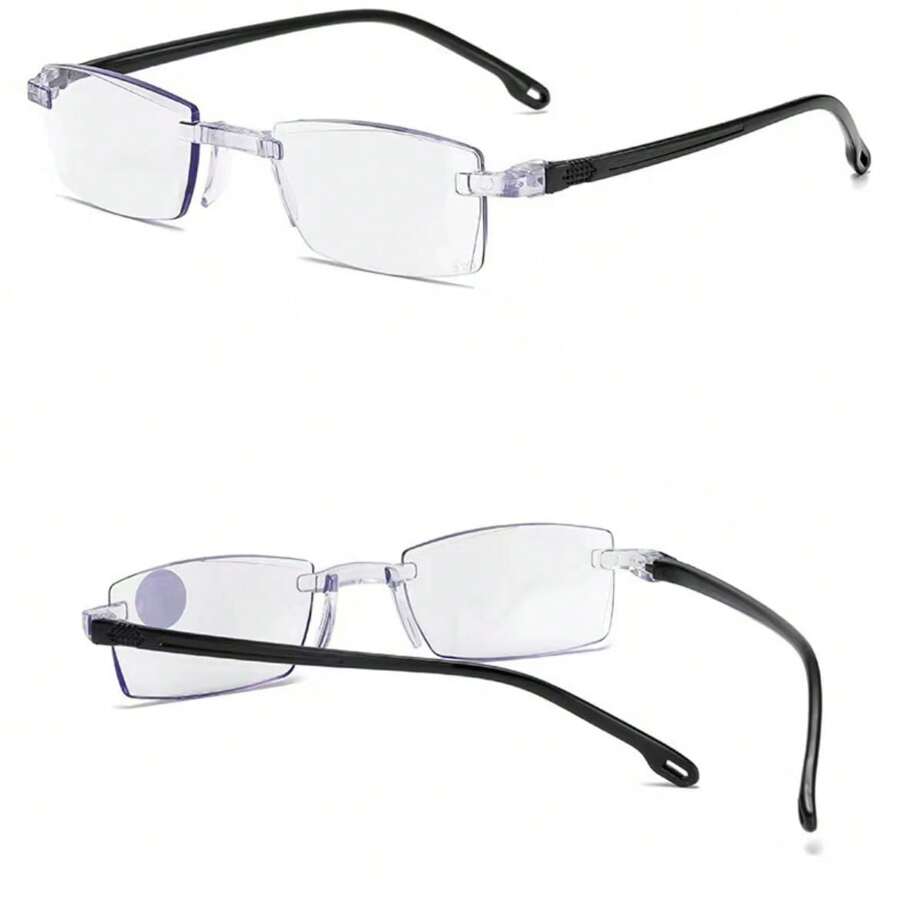 Lunettes de Lecture à Zoom Intelligent pour Homme, Monture Ronde Rétro, Style Professionnel, Anti-Bleu, 1.0 à 4.0  200000297