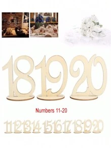1 套木制桌号（1-20）适用于婚礼、派对、活动装饰最佳礼物、婚礼装饰、家居装饰、房间装饰派对礼物新娘 - 彩色 - 查看 13