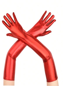 1pc Women's Easter Party Club Cosplay Dance Gloves Sexy Formal Elastic Long Gloves Vinyl Party Costume Gloves For Mother And Teacher Gifts