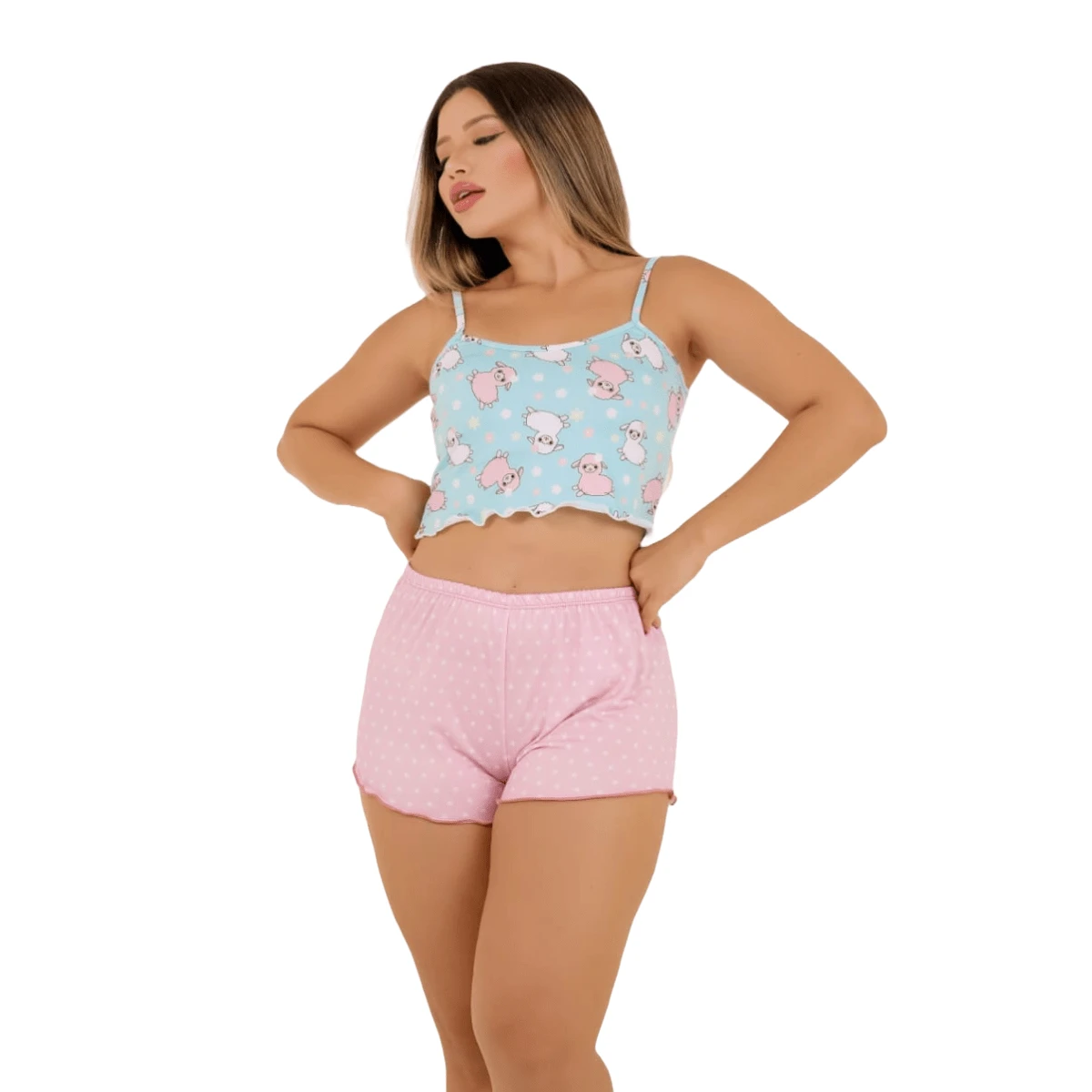 Women Pajama Sets - 淺粉色 - 查看 1