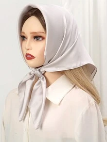 1 Khăn Bandana vuông màu trơn dành cho nữ, Khăn choàng đầu bằng lụa, Khăn tắm biển, Đồ mặc hàng ngày, Lễ hội, Băng đô, Phụ kiện trang trí Khăn rằn, Dây buộc tóc, Băng đô Lý tưởng để tôn lên diện mạo của bạn - Khăn vuông JNC257 - Xem 4