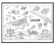 Reusable Coloring Mat For Kids Fun Space Mat - White - View 2