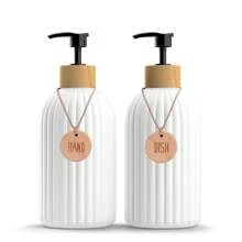 GAONLY 2pcs Refillable Soap Dispenser With White Liquid Pump- Convenient Manual And Dishwashing Soap Bottle, Suitable For Bathroom Accessories, Bathroom Storage, Home Decoration, Household Furniture Home Bathroom Decor Fall Decor Back To School