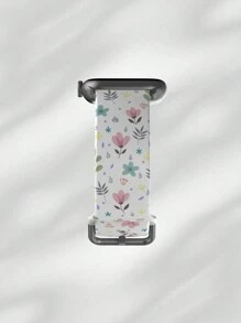 1条柔软弹力透气花卉腕带替换表带，兼容 38mm 40mm 41mm 45mm 44mm 42mm 49mm，时尚休闲硅胶表带，适用于 Ultra SE/9/8/7/6/5/4/3/2/1 - 彩色 - 查看 2