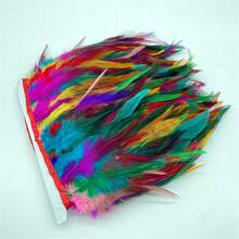 1M 10-15cm Colorful Artificial Feathers Trim Fringe DIY Crafts Decor Plume Ribbon Sewing Clothes Wedding Dress Handicraft Accessories
