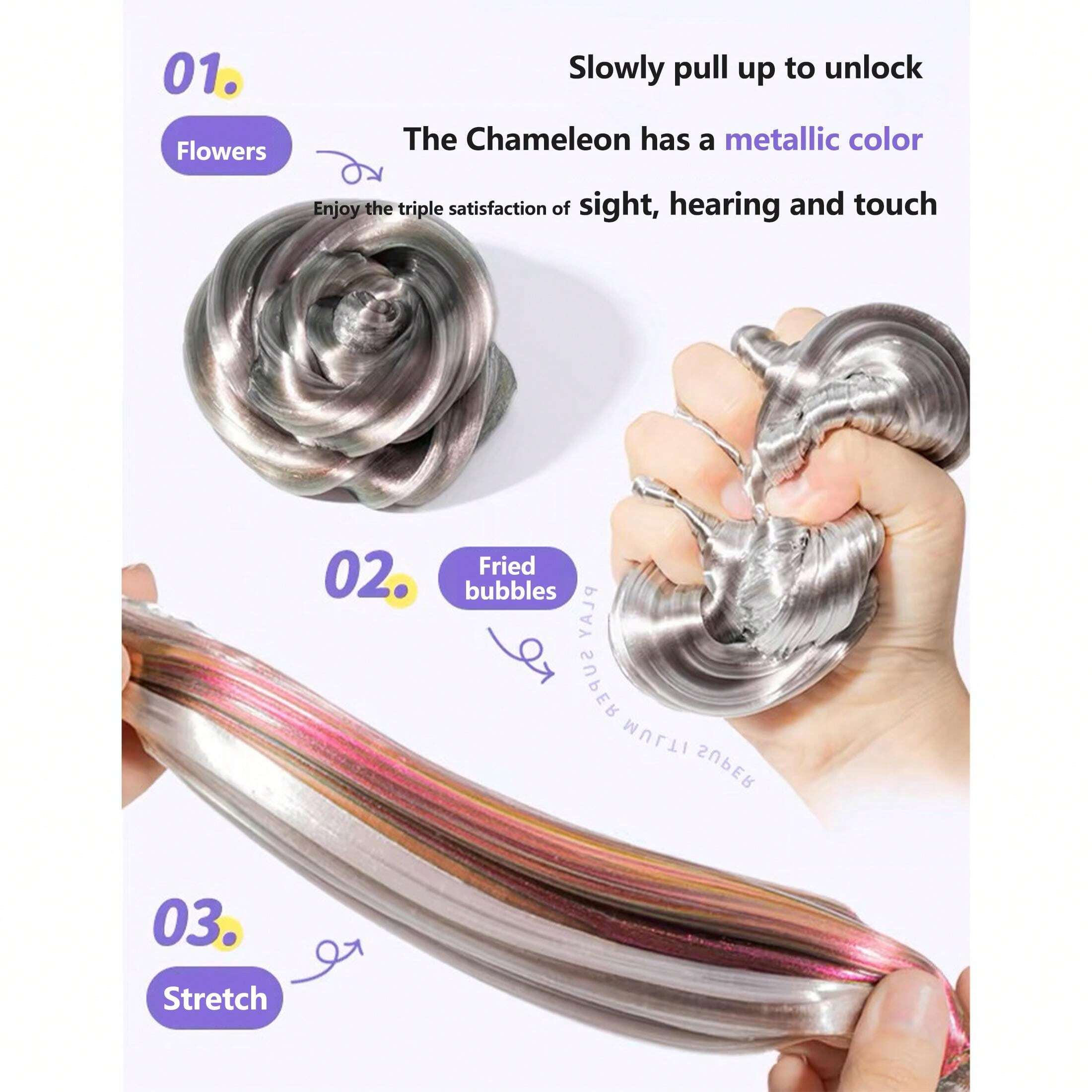 Color Changing High Appearance Crystal Bouncing Putty, NonNewtonian