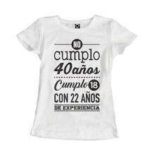 Playera de dama con diseño de cumpleaños para 40 años - Blanco - Ver 1