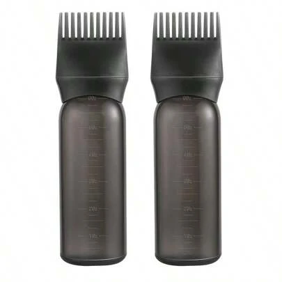 2PCS Root Comb Applicator, Hair Dye Applicator, Black Hair Oil Applicator, With Scale ,Hair Styling Tools Hair Accessories
