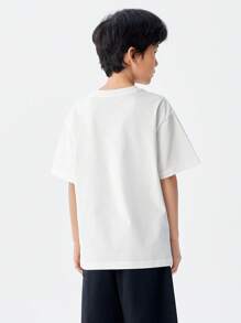 Balabala 男童女童短袖T恤2024年夏季新款亲子装可爱小熊印花 - 白色 - 查看 4