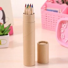 12pcs Wooden Barrel Mixed Color Colored Pencils, Perfect For Children's Painting And Doodling. Use Them To Add Color To Your Paper! Back To School,Mother's Day,Mom's Gift,Back To School,School Supplies