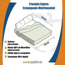 Frazada Matrimonial Ligera Estampada, Flannel Extra Suave - Bronce - Ver 5