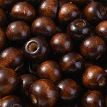 10-300入組6/8/10/12/14/16/18/20mm木製散珠,天然原木珠子,適用於製作古典特色手鐲、項鍊、耳環、鑰匙扣等diy首飾 - 咖啡棕 - 查看 17