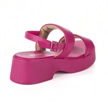Women Heeled Sandals - 玫紅色 - 查看 3
