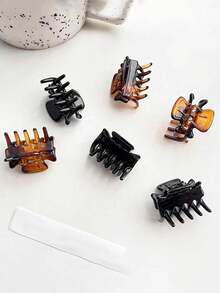 12入組簡約小型髮夾：極簡黑色和琥珀色設計,適用於髮際綫、劉海、髮邊和薄髮 - 彩色 - 查看 5