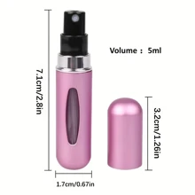1-5 szt. 5 ml butelki z rozpylaczem do perfum wielokrotnego użytku w różnych kolorach, kompaktowe i przenośne - wygodne w podróży, łatwo mieszczą się w różnych torbach i kieszeniach odzieży. Nadaje się do spotkań na świeżym powietrzu, podróży, biwakowania, biegania, jazdy na rowerze, pieszych wędrówek i innych aktywności.