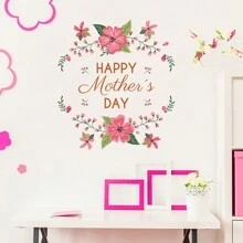 1片花與信件印花壁貼,適用於母親節裝飾 - 彩色 - 查看 2