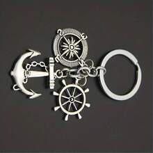 1 Pièce Porte-clé De Voyage De Navigation Pour Sac À Dos Pour Hommes - Argent - Voir 3