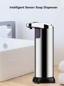 1pc Stainless Steel Infrared Sensor Automatic Soap Dispenser For Handwash Liquid Soap Bottle - Silver - View 3