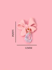 10Pcs Pink Alloy Bow Pendant Nail Decoration 3D Metal Bowknot Nail Charm Jewelry Diy Manicure Design Accessories Nail Supplies Nails Nail Charms Nail Gems - Pink - View 5