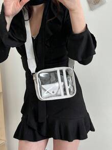 Clear Pvc Handbag 2025 New Women's Cross-Border Shoulder Bag With Wide Strap And Multiple Carrying Options - Beige - View 3