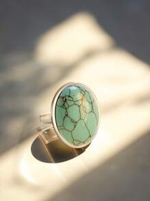 1 件夸张仿珍珠戒指不锈钢电镀金黄色时尚开口可调节防水 - 大珍珠款 - 查看 13