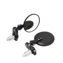 Par De Moto Espejos Retrovisores Accesorios Universales Lateral Para Motocicleta  Coche Deportivo Bicicleta Ajuste Tipo Bola de 180 Grados Redondo - Negro - Ver 5