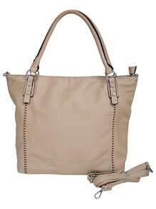 Bolsa Feminina Transversal De Ombro Grande - Bege - Visão 1