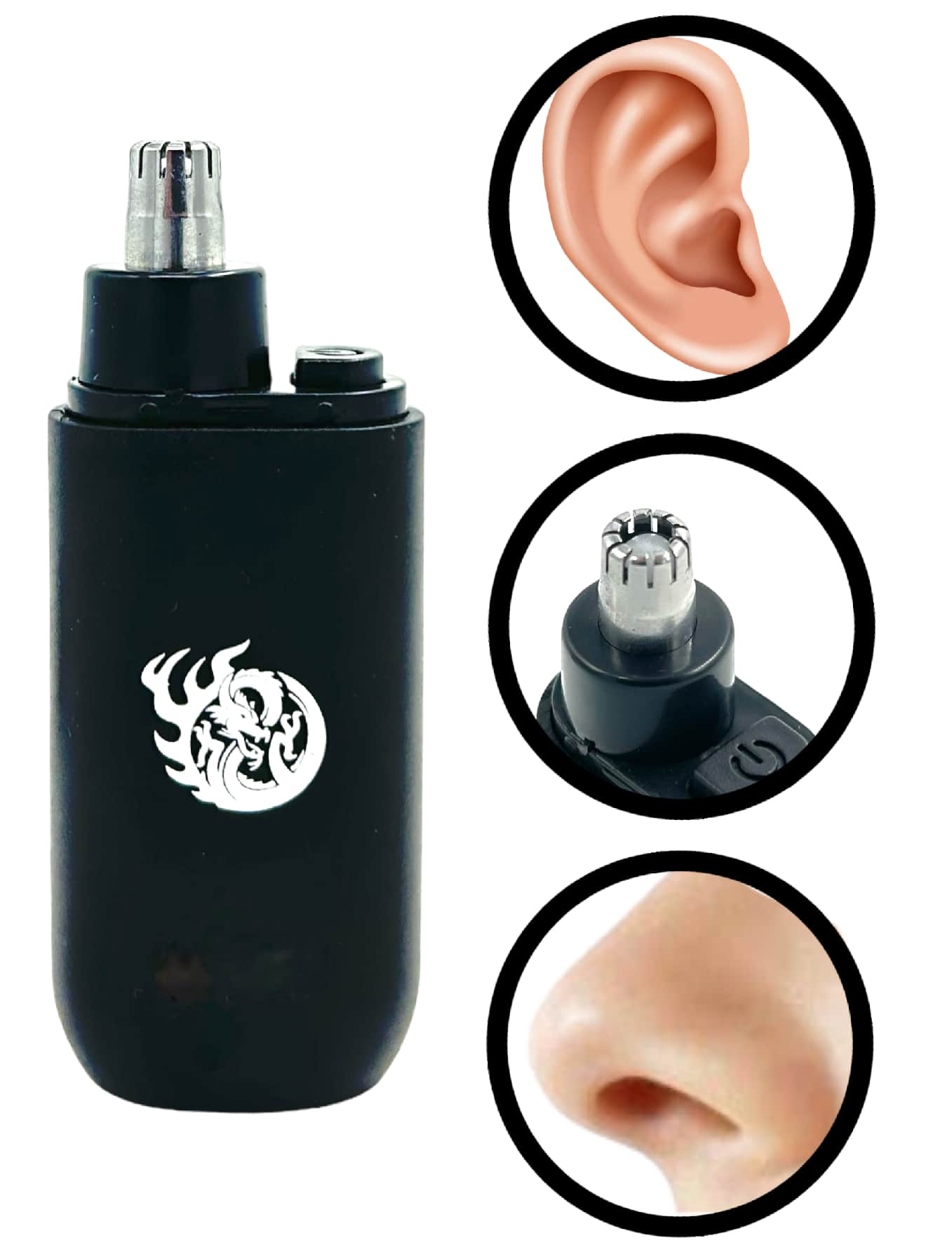 Depilador Eléctrico Para Vellos de Nariz y Orejas de Bolsillo Cortador Eléctrico de Nariz Portátil Recortadora barberia - Negro - Ver 1